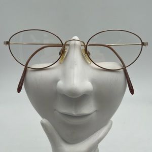 Vintage Accuflex Brown Gold Oval Sunglasses Frames 234